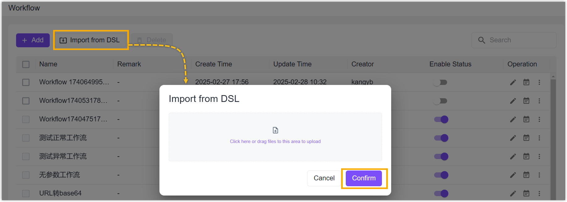 Import-workflow